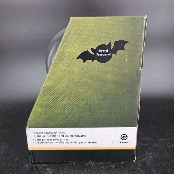 Gemmy Animated Crystal Ball Halloween Skull Eye Motion Sound Light Decor 6 Inch - Picture 4 of 14